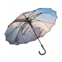 Jweweunyu Parapluie transparent automatique pour femme Maenner Sun Pluie Voiture parapluie compact pliable coupe-vent style parapluie transparent bord blanc